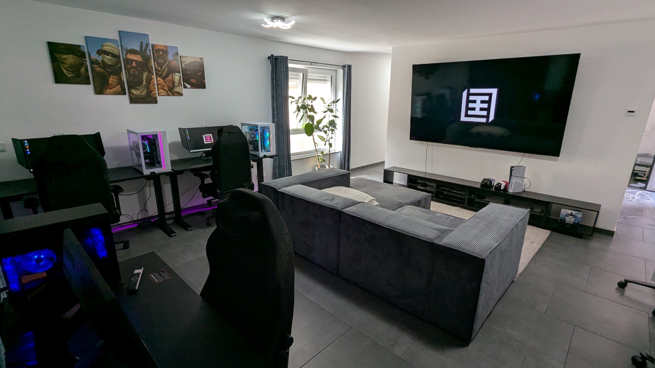Living room with gaming room